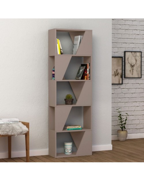 Libreria 5 ripiani Frame 54x168 colore tortora