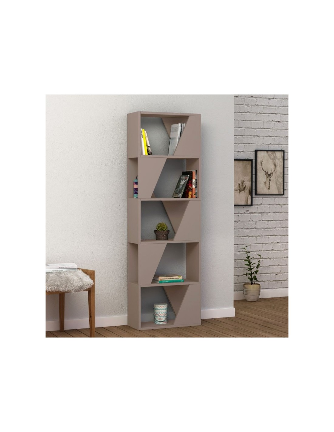 Libreria tortora 5 ripiani Frame 54x168