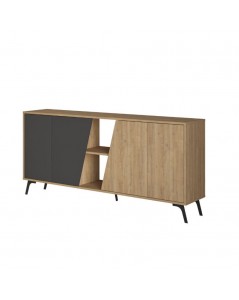 Madia 4 ante Fiona 180x35,6x82H colore rovere e antracite