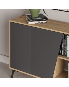 Madia 4 ante Fiona 180x35,6x82H colore rovere e antracite