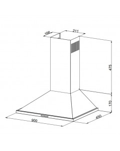 Cappa a Piramide 90 cm Eolo 90 Samet Colore Nero Prezzo