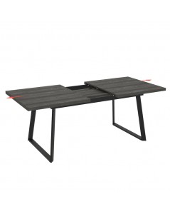 Tavolo Allungabile Piano Larice Grigio e Gambe in Metallo Nero Lavinya