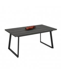 Tavolo Allungabile Piano Larice Grigio e Gambe in Metallo Nero Lavinya