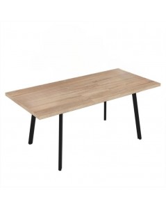 Tavolo Allungabile Piano Colore Rovere e Gambe in Metallo Nero Lini