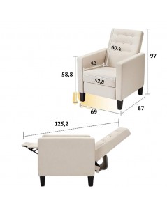 Poltrona Recliner con Massaggio Malea Tessuto Blu Prezzo