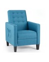 Poltrona recliner con massaggio Malea tessuto blu