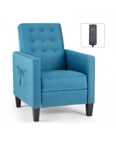 Poltrona Recliner con Massaggio Malea Tessuto Blu Prezzo