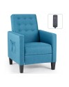 Poltrona recliner con massaggio Malea tessuto blu