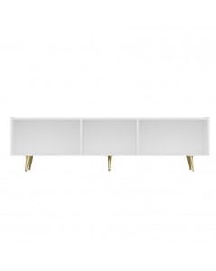 Mobile porta Tv 3 ante Jose 180x42x50h bianco particolari oro