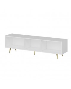 Mobile porta Tv 3 ante Jose 180x42x50h bianco particolari oro
