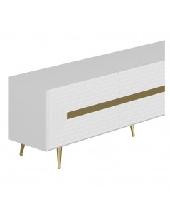 Mobile porta Tv 3 ante Jose 180x42x50h bianco particolari oro