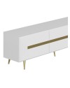 Mobile porta Tv 3 ante Jose 180x42x50h bianco particolari oro