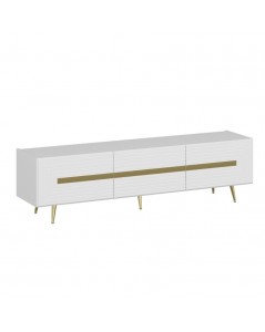 Mobile porta Tv 3 ante Jose 180x42x50h bianco particolari oro