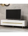 Mobile porta Tv 3 ante Jose 180x42x50h bianco particolari oro