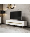 Mobile porta Tv 3 ante Jose 180x42x50h bianco particolari oro