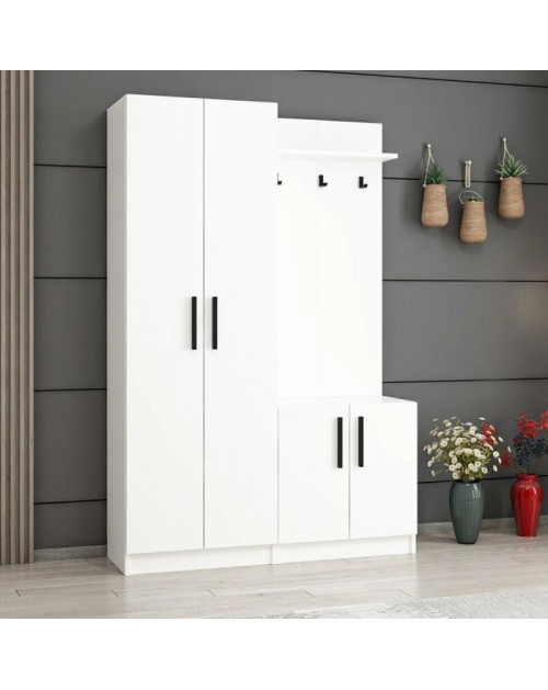 Armadio con appendiabiti Dante 120x37x180h colore bianco