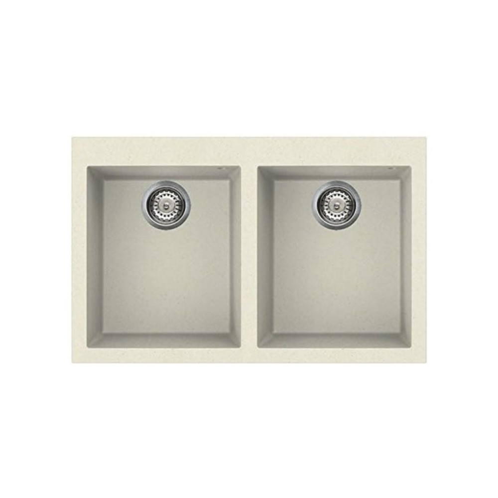 Lavello incasso 2 vasche 79x50 Smeg VZ3434P panna
