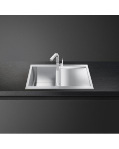 Lavello Incasso Filotop 1 Vasca e Gocciolatoio Reversibile 86x50 Smeg