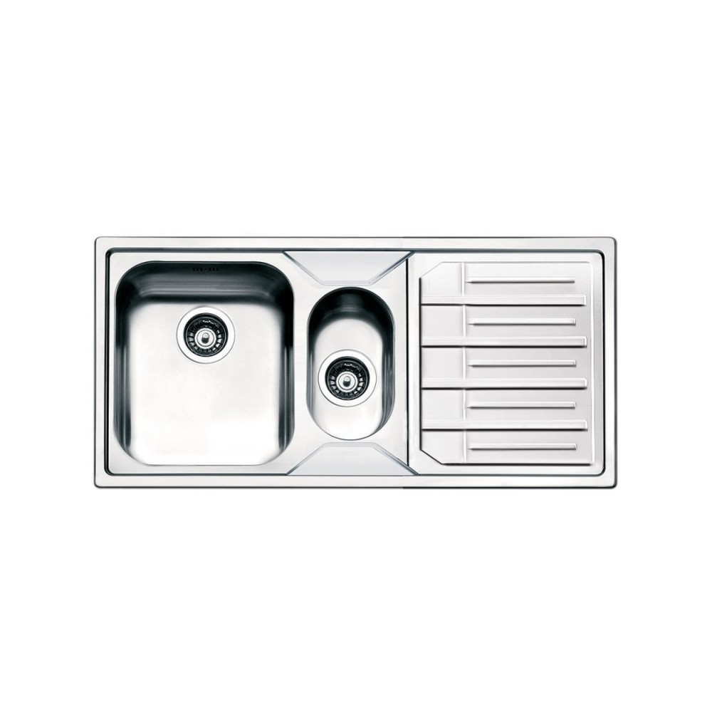 Lavello incasso semifilo 2 vasche e gocciolatoio destro 100x50 Smeg LP102D2 inox