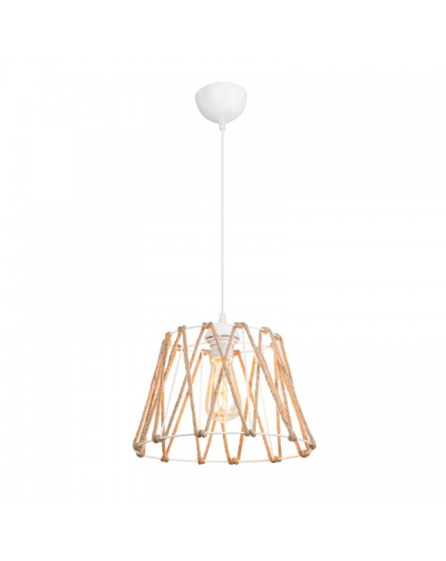 Lampada a sospensione metallo e corda Evren ASZ1029 colore bianco