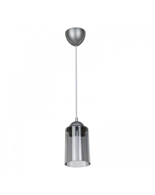 Lampada a sospensione con paralume cilindrico in plastica fumè Optical ASZ1027