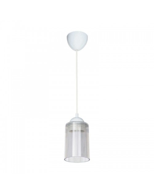 Lampada a sospensione con paralume cilindrico in plastica trasparente Optical ASZ1025