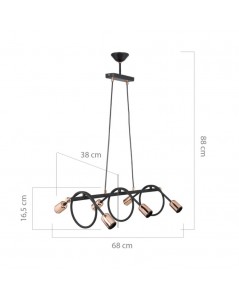 Lampada a Sospensione stile contemporaneo con 6 punti luce Derbent