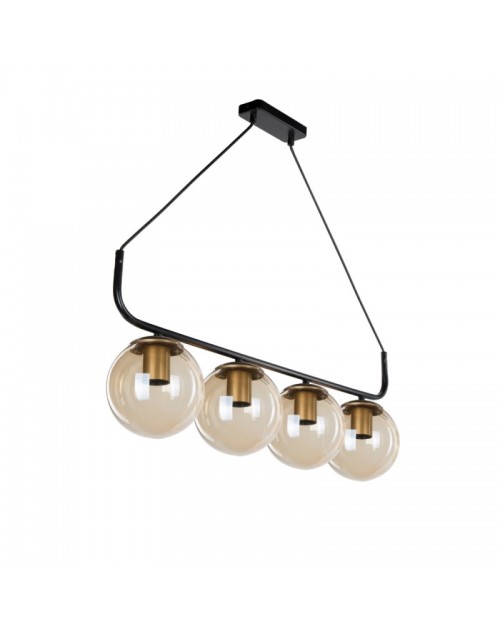 Lampada a sospensione stile minimal 4 punti luce Terena MDL4147 colore nero