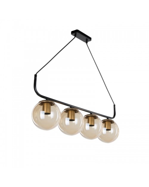 Lampada da soffitto stile minimal 4 punti luce Terena MDL4147 nera