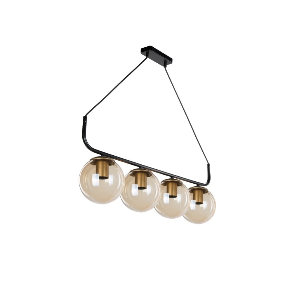 Lampada a sospensione stile minimal 4 punti luce Terena MDL4147 colore nero