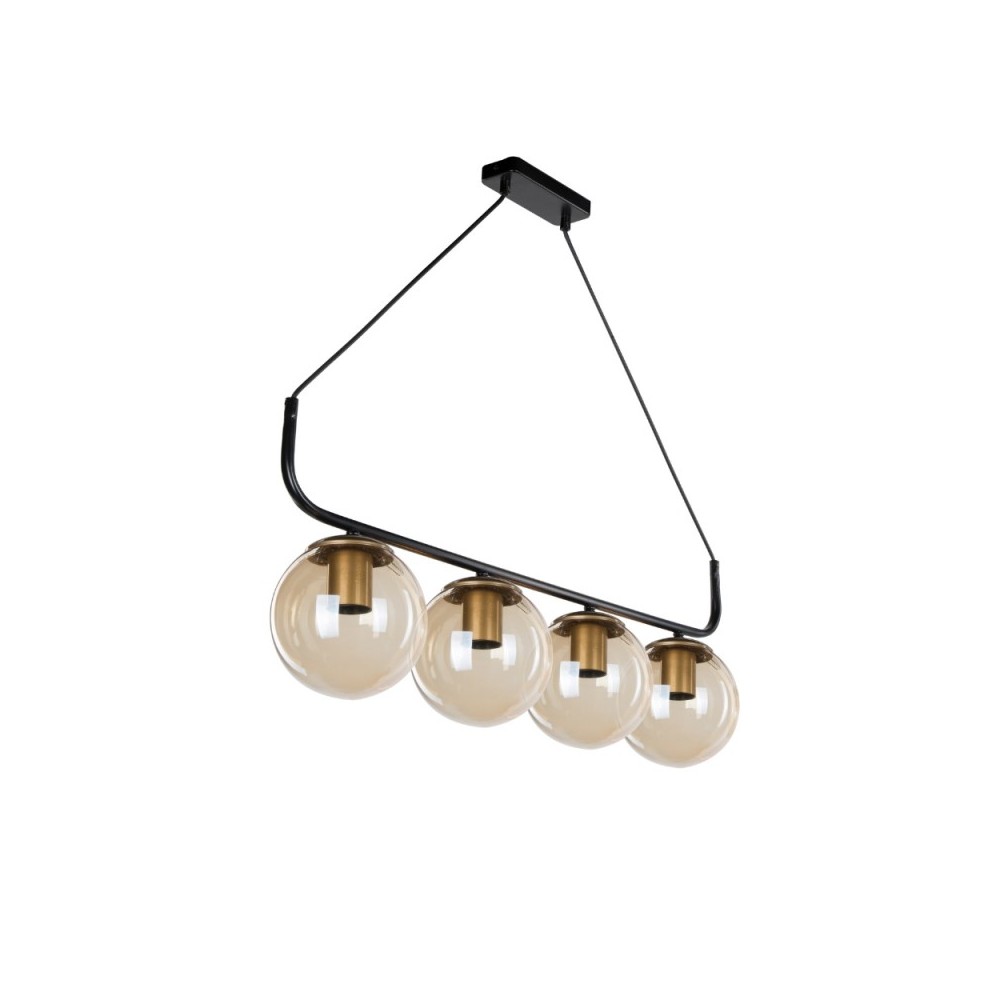 Lampada da soffitto stile minimal 4 punti luce Terena MDL4147 nera