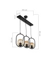 Lampada a sospensione stile moderno con telaio nero 3 punti luce Narissa ASZ1332