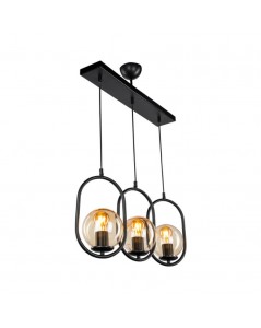 Lampada a Sospensione stile moderno con telaio nero 3 punti luce