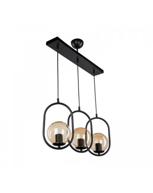 Lampada da soffitto stile moderno con telaio nero 3 punti luce Narissa ASZ1332