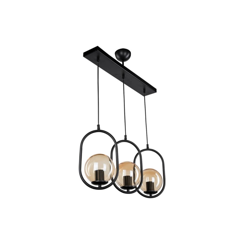 Lampada da soffitto stile moderno con telaio nero 3 punti luce Narissa ASZ1332