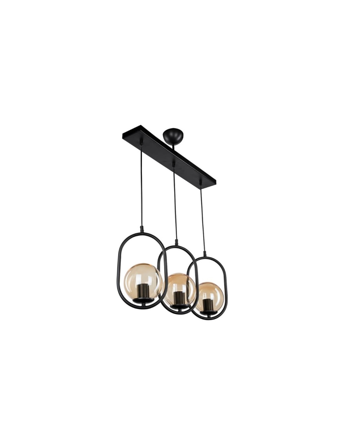 Lampada da soffitto stile moderno con telaio nero 3 punti luce Narissa ASZ1332