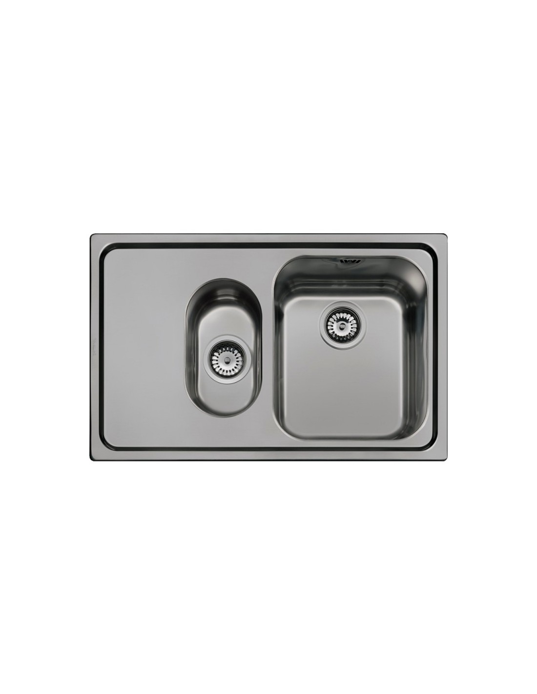 Lavello incasso 2 vasche e gocciolatoio sinistro 79x50 Smeg SP7915SN acciaio inox nero