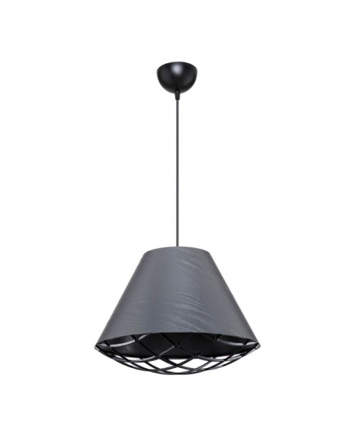 Lampada a sospensione moderna con paralume in tessuto antracite Ayda ASZ1560