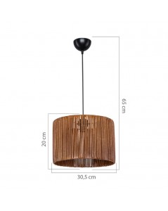 Lampada a Sospensione in carta marrone stile rustico Roya prezzo
