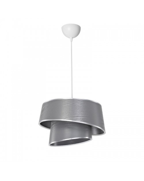 Lampada da soffitto con paralume grigio effetto legno Lima MDL5132