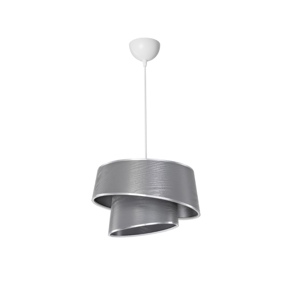 Lampada da soffitto con paralume grigio effetto legno Lima MDL5132