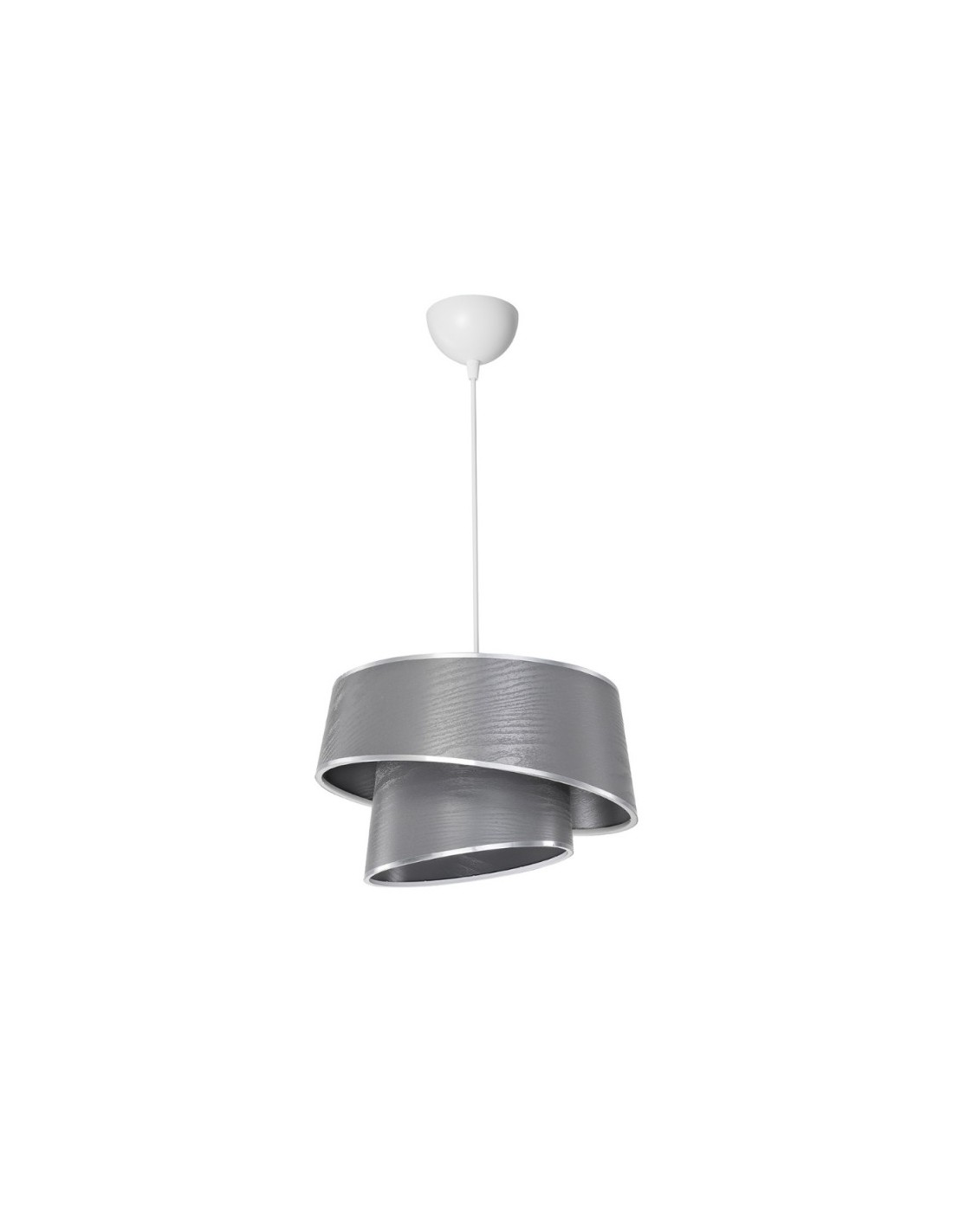 Lampada da soffitto con paralume grigio effetto legno Lima MDL5132
