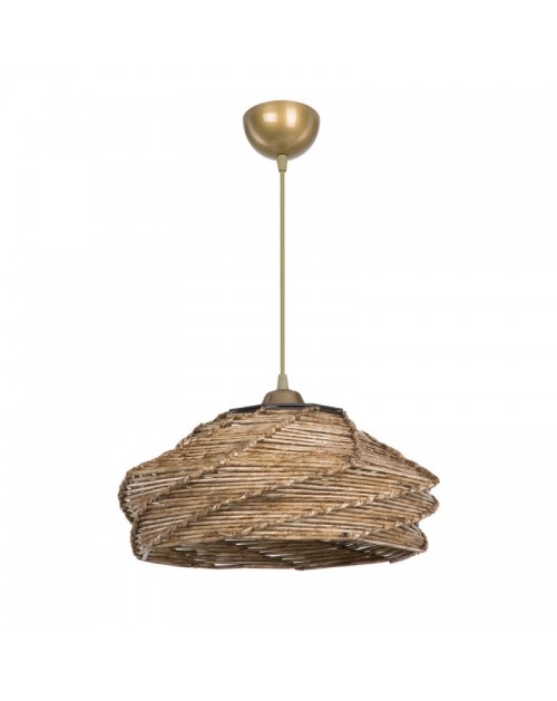 Lampada da soffitto in carta intrecciata marrone stile rustico Risa MDL4940