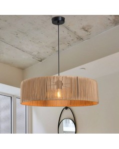 Lampada a Sospensione in carta effetto bamboo stile rustico Roya
