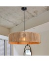 Lampada a sospensione in carta effetto bamboo stile rustico Roya ASZ1747 colore caffè