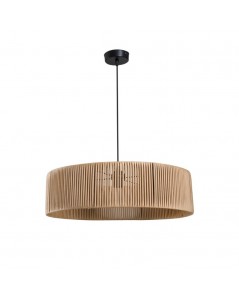 Lampada a sospensione in carta effetto bamboo stile rustico Roya ASZ1747 colore caffè