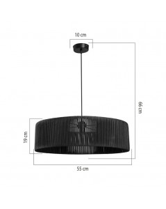 Lampada a Sospensione in carta effetto bamboo stile rustico