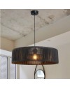 Lampada a sospensione in carta effetto bamboo stile rustico Roya ASZ1749 colore nero