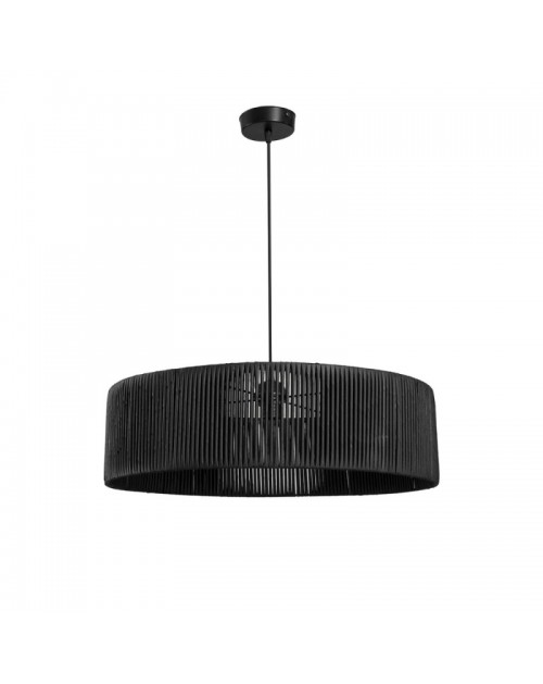 Lampada da soffitto in carta effetto bamboo nero stile rustico Roya ASZ1749