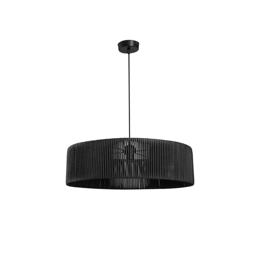 Lampada da soffitto in carta effetto bamboo nero stile rustico Roya ASZ1749
